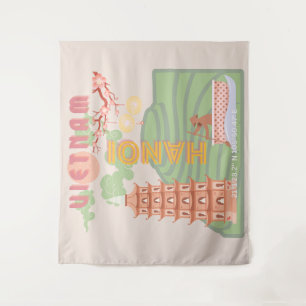 Tenture Vietnam Travel Art, Vintage