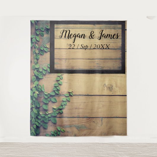 Tenture Vieux bois Rustique Mariage arrière-plan photo (Devant)