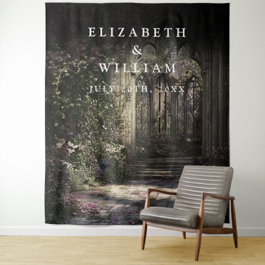 Tenture Vieux Château gothique Jardin Photo Booth Prop Bac (En situation)