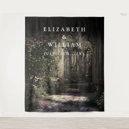 Tenture Vieux Château gothique Jardin Photo Booth Prop Bac (Devant)