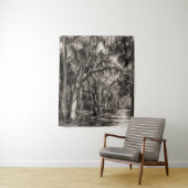 Tenture Vieux chêne de Floride Graphite Hammock Sketch | R (En situation)
