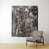 Tenture Vieux chêne de Floride Graphite Hammock Sketch | R (En situation)