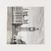 Tenture Vieux Londres, noir et blanc. (Devant (Horizontal))