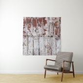 Tenture Vieux mur de briques peintes avec peeling blanc pe (En situation (horizontale))