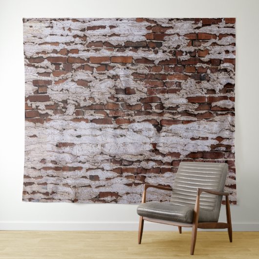 Tenture Vieux Rustique Exposé Rouge Brut Frappe Arrière-Pl (En situation (horizontale))