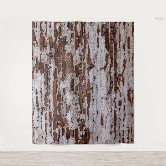 Tenture Vieux Rustique Exposé Rouge Brut Frappe Arrière-Pl (Devant)