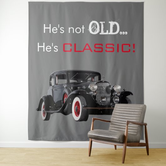 Tenture Vieux Véhicule Classique Rétro Photobooth Toile de (En situation)