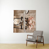 Tenture Vieux vélo et fleurs flou dans le processus arrièr (En situation (horizontale))