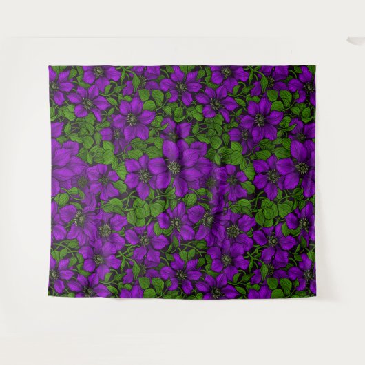 Tenture Vigne de Clematis pourpre (Devant (Horizontal))