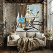 Tenture Viking Cat Blue Dragon