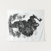 Tenture Viking Warrior Charge – Ink Battle (Devant (Horizontal))