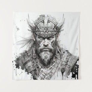 Tenture Viking Warrior Portrait Peinture Historique Tough