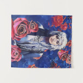 Tenture Viking Woman Red Roses Art Abstrait original (Devant (Horizontal))