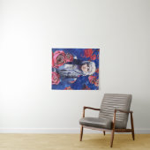 Tenture Viking Woman Red Roses Art Abstrait original (En situation (horizontale))