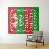 Tenture Vilain pull motif sonnettes Joyeux fils Xmas (En situation (horizontale))