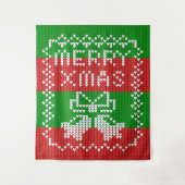Tenture Vilain pull motif sonnettes Joyeux fils Xmas (Devant)