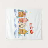 Tenture Village de Noël du Pôle Nord du Père Noël (Devant (Horizontal))