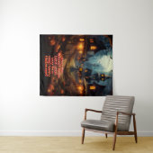 Tenture Village éffrayant D'Halloween Avec Croc Peur (En situation (horizontale))