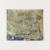 Tenture Ville de carte du Québec (Devant (Horizontal))