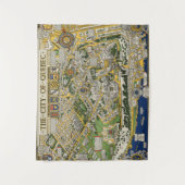 Tenture Ville de carte du Québec (Devant)