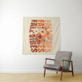 Tenture Villes d'automne aquarelle fleur sauvage feuilles (En situation (horizontale))