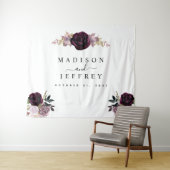 Tenture Vin Plum Mauve Automne Floral Mariage fond (En situation (horizontale))
