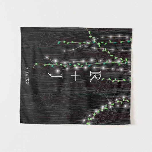 Tenture Vin rustique et lumières Mariage arrière-plan (Devant (Horizontal))