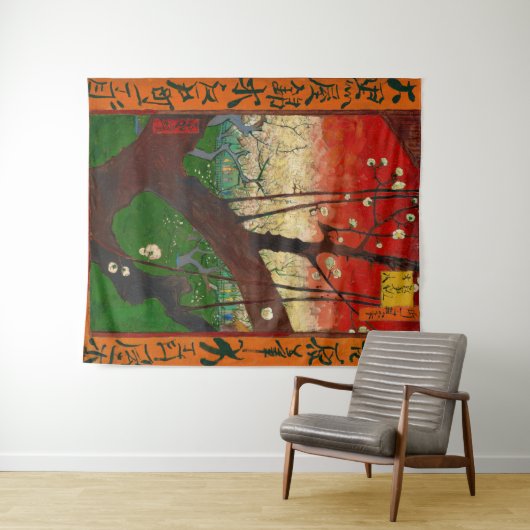 Tenture Vincent van Gogh - Arbre à prune floraison (En situation (horizontale))