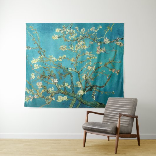 Tenture Vincent Van Gogh Blossoming Almond Tree Floral Art (En situation (horizontale))