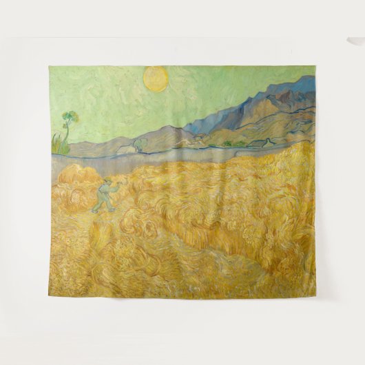 Tenture Vincent van Gogh - Champ de blé avec un moissonneu (Devant (Horizontal))