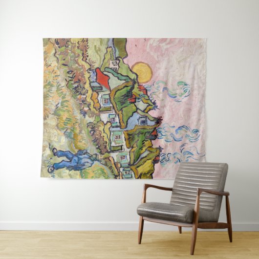 Tenture Vincent van Gogh - Maisons et figure (En situation (horizontale))