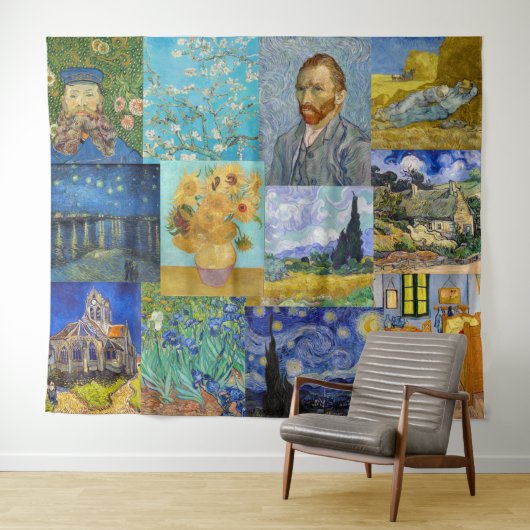 Tenture Vincent Van Gogh - Masterpieces Patchwork (En situation (horizontale))