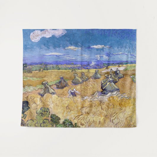 Tenture Vincent van Gogh - Meules de blé avec des moissonn (Devant (Horizontal))