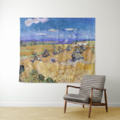 Tenture Vincent van Gogh - Meules de blé avec des moissonn (En situation (horizontale))