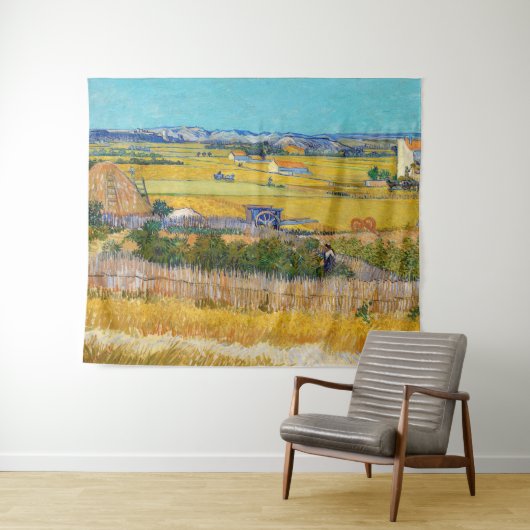 Tenture Vincent van Gogh - Récolte à La Crau (En situation (horizontale))