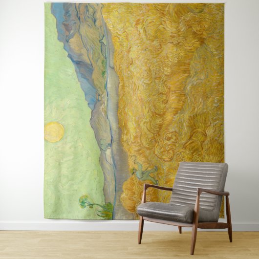 Tenture Vincent van Gogh - Wheatfield avec une Faucheuse (En situation)