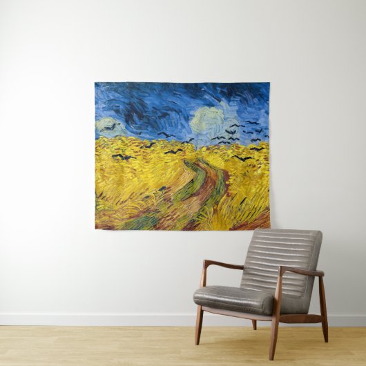 Tenture Vincent van Gogh - Wheatfield with Crows (En situation (horizontale))