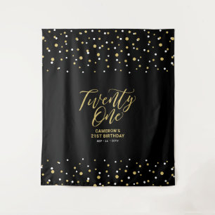 Tenture Vingt et un Fond de fête d'anniversaire Gold & B