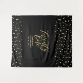 Tenture Vingt et un | Gold & Black Anniversaire de la fête (Devant (Horizontal))