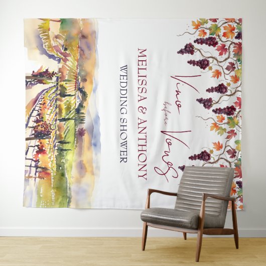 Tenture Vino avant les vœux mariage douche personnalisé (En situation (horizontale))