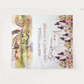 Tenture Vino avant les vœux personnalisé shower de mariage (Devant (Horizontal))