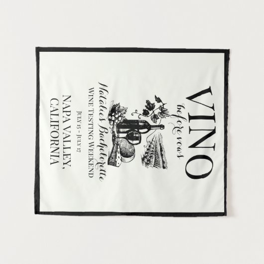 Tenture Vino Avant Vows Bach Custom Winery Bachelorette (Devant (Horizontal))