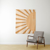Tenture Vintage Boho Mur accroché Retro Rainbow Sunset (En situation)