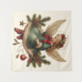 Tenture Vintage Christmas Angel Tapestry (Devant (Horizontal))