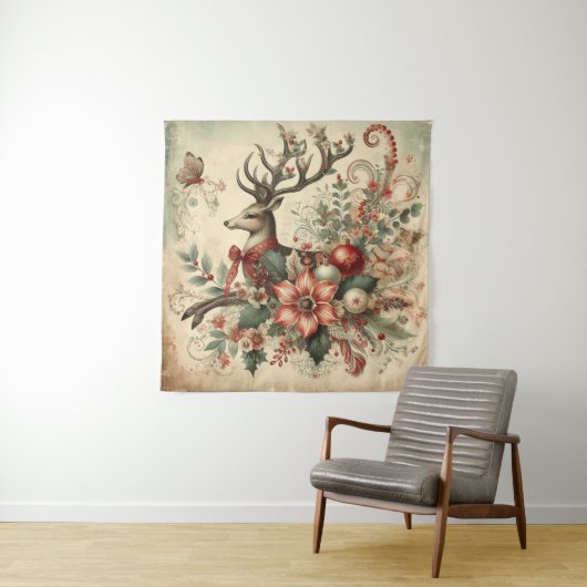 Tenture Vintage Christmas Tapestry (En situation)