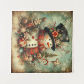 Tenture Vintage Christmas Tapestry (Devant (Horizontal))