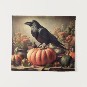 Tenture Vintage Corbeau photo gothique Halloween
