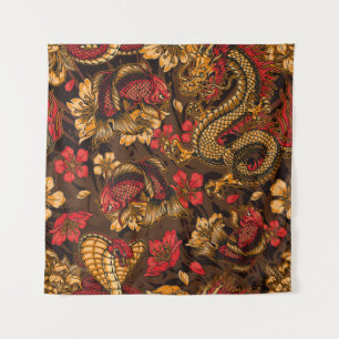 Tenture Vintage éléments japonais motif sans soudure avec