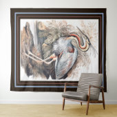 Tenture Vintage Elizabeth Gwillim Purple Heron (En situation (horizontale))