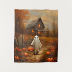 Tenture Vintage Fantôme de l'Halloween ou du traitement